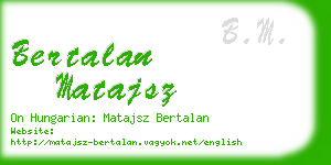 bertalan matajsz business card